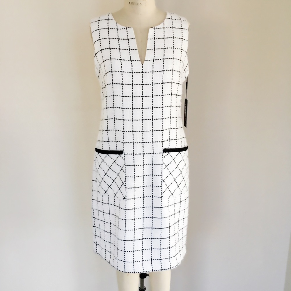 Karl Lagerfeld white black stripe shift dress - Picture 3 of 7